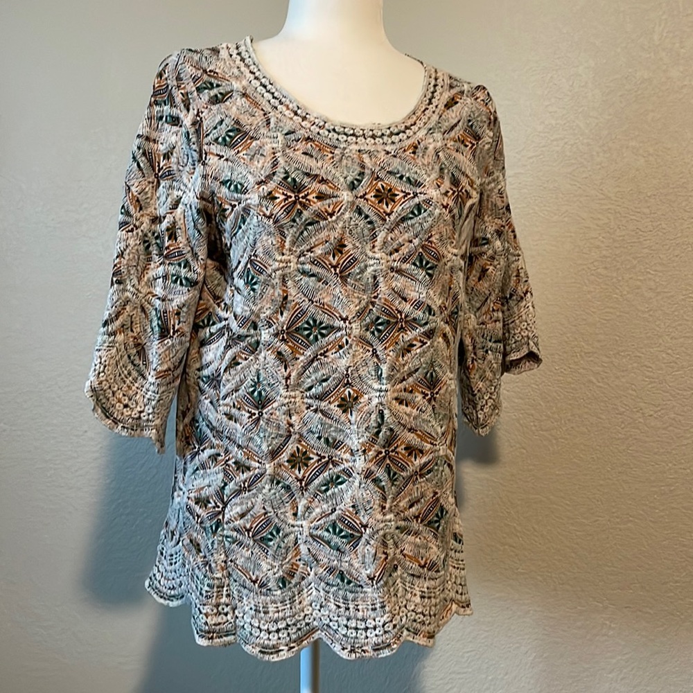 Vintage inspired embroidered top